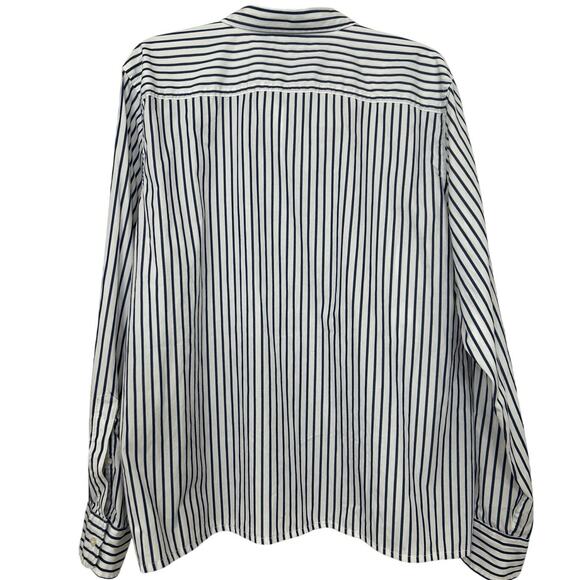 Lauren Ralph Lauren Navy White Striped Button Down Shirt Women’s Classic Fit XXL - Picture 2 of 12